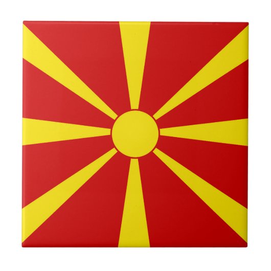 北マケドニア国旗 タイル (正面)
