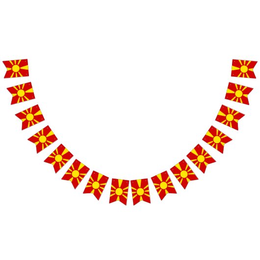 北マケドニア国旗 バンティングフラッグ (全)