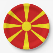北マケドニア国旗 ペーパープレート (正面)