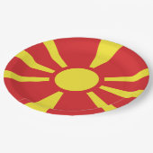 北マケドニア国旗 ペーパープレート (アングル)