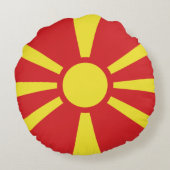 北マケドニア国旗 ラウンドクッション (裏面)