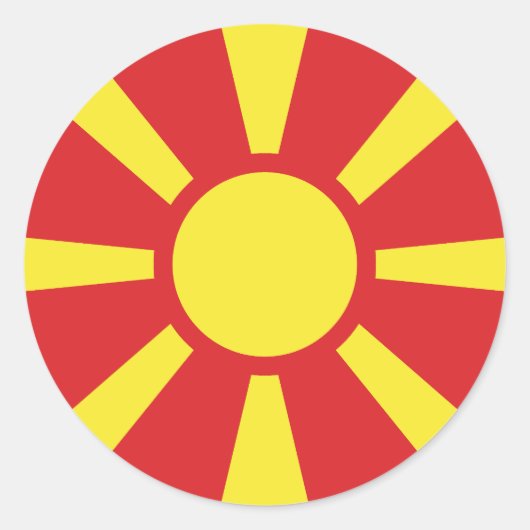 北マケドニア国旗 ラウンドシール (正面)