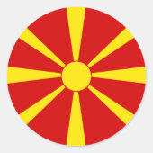 北マケドニア国旗 ラウンドシール (正面)