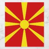 北マケドニア国旗 ワインラベル (シングルラベル)