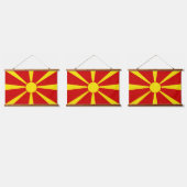 北マケドニア国旗 吊り下げ型タペストリー (トリプル)