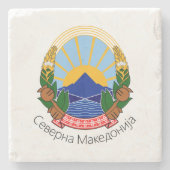 北マケドニア国章 ストーンコースター (正面)