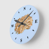 北マケドニア地図時計 ラウンド壁時計 (傾斜)