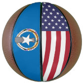 北マリアナ国旗とフルサイズバスケットボール バスケットボール (縦)