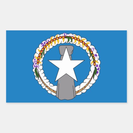 北マリアナ国旗の四角形シール 長方形シール (正面)