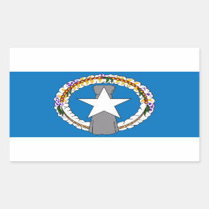 北マリアナ国旗の四角形シール 長方形シール