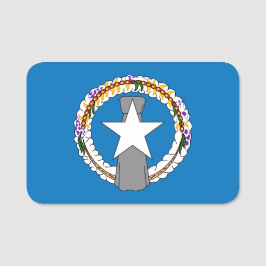 北マリアナ国旗の愛国的な名前タグ 名札 (正面)