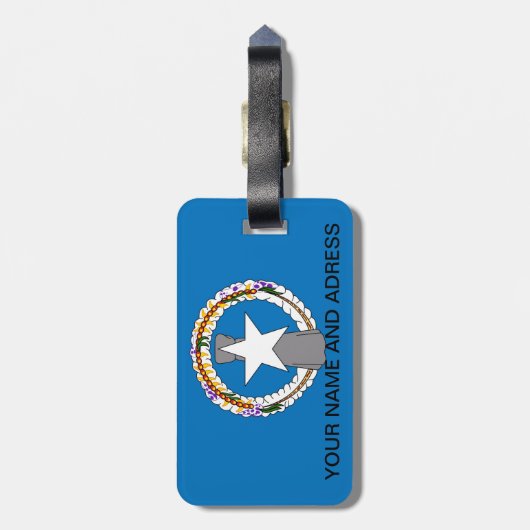 北マリアナ国旗の荷物タグ ラゲッジタグ (裏面縦)