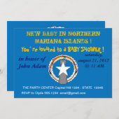 北マリアナ国旗の赤ちゃんシャワー招待状 招待状 (正面/裏面)