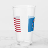 北マリアナ国旗を持つ愛国的なガラス杯 タンブラーグラス (右)