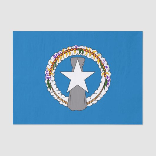 北マリアナ国旗を持つ愛国的なティッシュペーパー 薄葉紙 (正面)