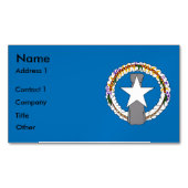 北マリアナ国旗を掲げた名刺マグネット マグネット名刺 (正面)