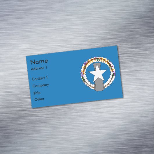 北マリアナ国旗を掲げた名刺マグネット マグネット名刺 (インサイチュ)