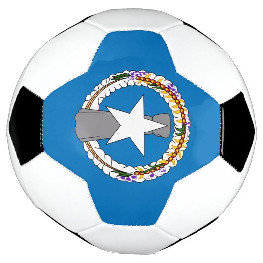 北マリアナ国旗を掲げた愛国的なサッカーボール サッカーボール (回転)
