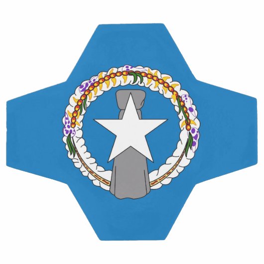 北マリアナ国旗を掲げた愛国的なサッカーボール サッカーボール (フラット)