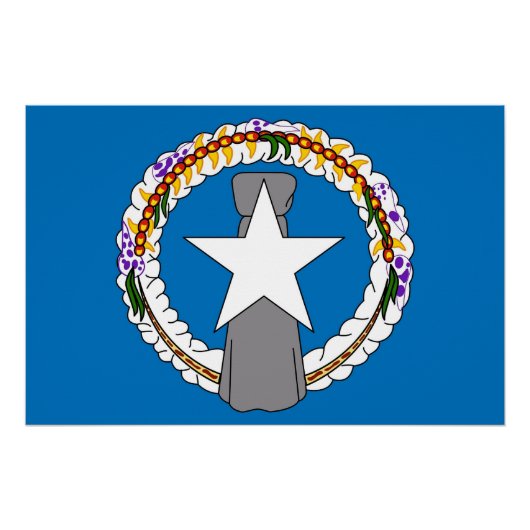 北マリアナ国旗を掲げた愛国的なポスター ポスター (正面)