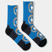 北マリアナ州旗を持つアスレティッククルー靴下 ソックス (右)