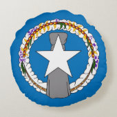 北マリアナ州旗を持つラウンド装飾用クッション ラウンドクッション (裏面)