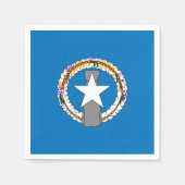 北マリアナ州旗を持つ愛国的紙ナプキン スタンダードカクテルナプキン (正面)