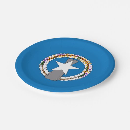 北マリアナ州旗を持つ愛国的紙プレート ペーパープレート (アングル)