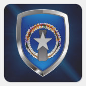 北マリアナ諸島メタリックエンブレム スクエアシール (正面)