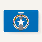 北マリアナ諸島国旗の名前バッジ バッジ (裏面)