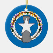 北マリアナ諸島国旗を持つオーナメント セラミックオーナメント (正面)