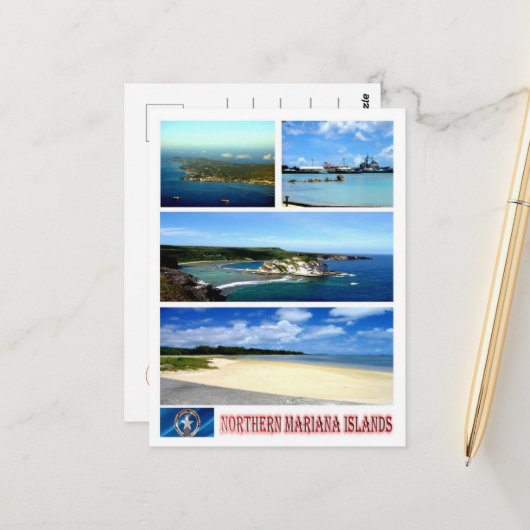 北マリアナ諸島 – モザイク –  ポストカード (正面/裏面インサイチュ)