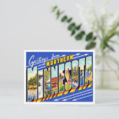 北ミネソタのヴィンテージ旅行からの挨拶 ポストカード (スタンド正面)