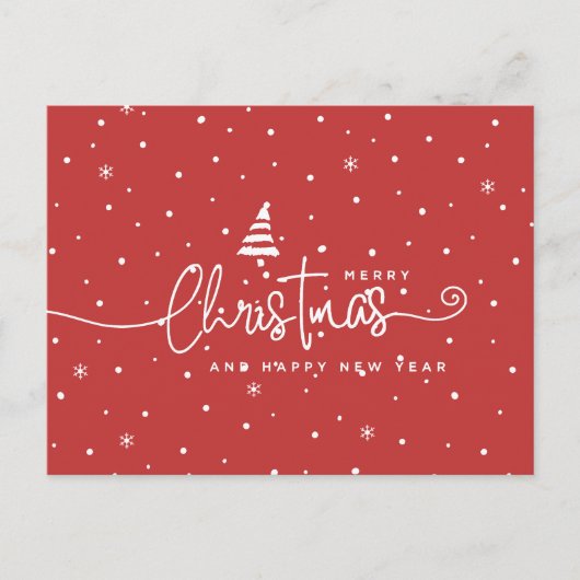 北モダンスタイル赤と白 シーズンポストカード (正面)