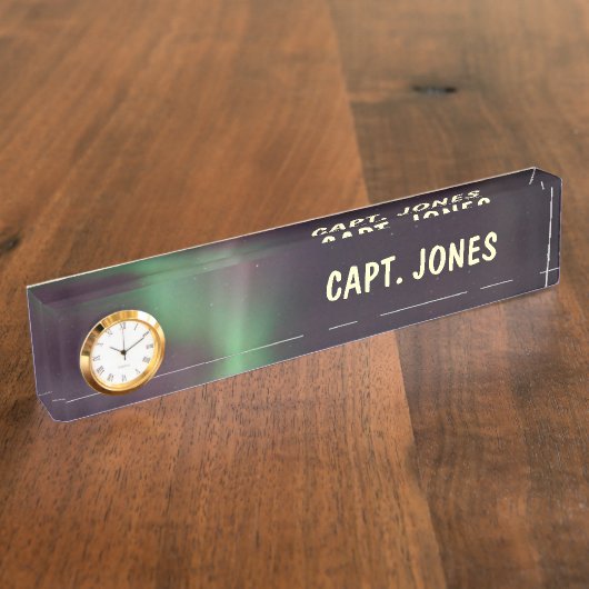 北ライトオーロラのBorealisの空を個人化して下さい デスクネームプレート (側面)