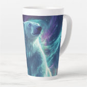 北ラ威厳のあるイト付きホッキョクグマデザイン カフェラテマグ (右アングル)