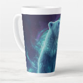 北ラ威厳のあるイト付きホッキョクグマデザイン カフェラテマグ (左アングル)