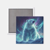 北ラ威厳のあるイト付きホッキョクグマデザイン マグネット (正面/裏面)