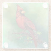 北レッド（鳥）ショウジョウコウカンチョウバードガラスコースター絵画ズ ガラスコースター (裏面)