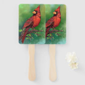 北レッド（鳥）ショウジョウコウカンチョウバードハンドファン ハンドファン (正面&裏面)