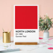 北ロンドンガンナーレッド – 白い背景 アクリルサイン (ウェディング)