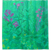 北ワイルドフラワーサマーフラワーズフローラアート シャワーカーテン (正面)