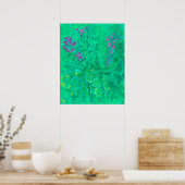 北ワイルドフラワーサマーフラワー絵画フローラ ポスター (キッチン)