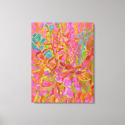 北ワイルドフラワーズブライトフラワー絵画フローラ キャンバスプリント (正面)