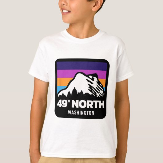 北ワシントン49度スノーボードスキーFa Tシャツ (正面)