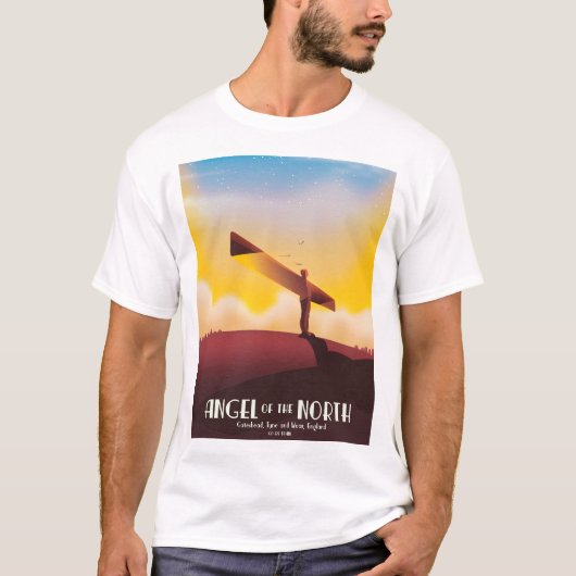 北ヴィンテージ旅行ポスターの天使。 Tシャツ (正面)