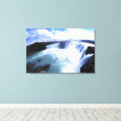 北中央アイスランドの有名なジョダフス秋 キャンバスプリント (インサイチュ (ウッドフロア))