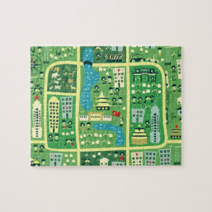 北京のパズルの漫画の地図 ジグソーパズル
