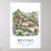 北京の壁画アートプリント、帝国の屋根 ポスター (正面)