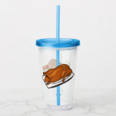 北京ダック漫画イラストレーション アクリルタンブラー (正面)